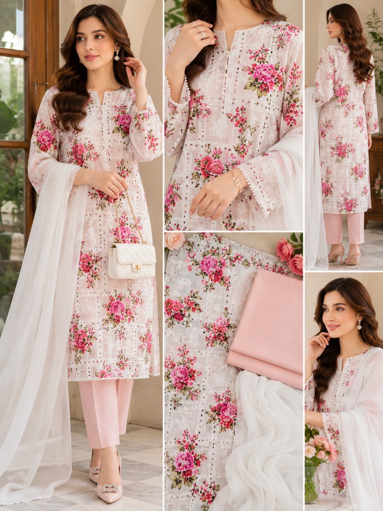 Summer lawn dress — Kausar Closet